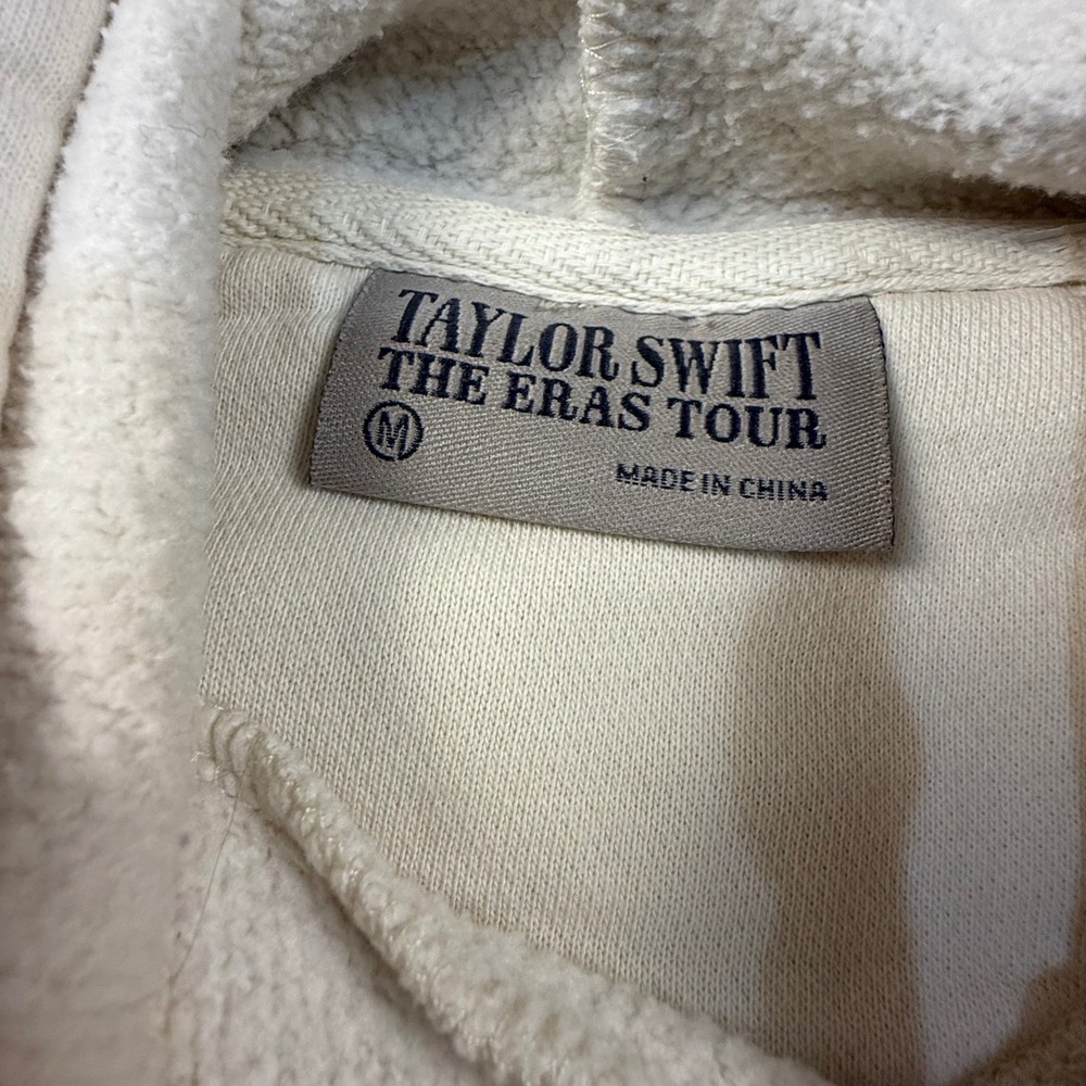 Taylor Swift The Eras Tour Official Merchandise Hooded Sweatshirt Size M Cream - Picture 9 of 14